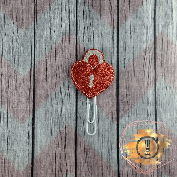 Lock Heart Planner Clip