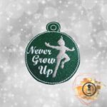 Embroidered Forever Young Adventurer Vinyl Ornament – Cute Holiday Tree Decoration & Nostalgic Storybook Gift Topper