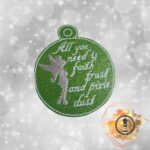 Embroidered Pixie Hollow Fairy Vinyl Ornament – Cute Holiday Tree Decoration & Magical Storybook Gift Topper