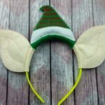 Embroidered Santa's Helper Elf Interchangeable Headband Ears – Cute Festive Costume Accessory & Lightweight Christmas Holiday Headband