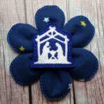 Embroidered Nativity Flower Hair Clip – Cute Holiday Accessory & Special Occasion Felt Hairpiece