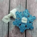 Embroidered Snowflake Slider Hair Tie – Cute Winter Hair Accessory & Holiday Shop Stocking Stuffer